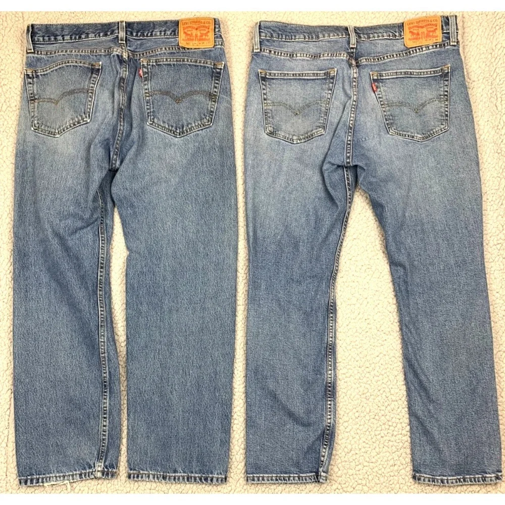 Levi's 505 511 Jeans Mens 36x30 Lot of 2 Blue Denim Distressed Straight‎ Leg